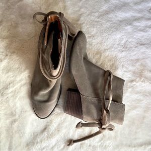 DV Dolce Vita Tan Wrap Cord Suede Ankle Boots 7